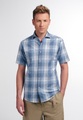 ETERNA KURZARM HEMD SLIM FIT UPCYCLING SHIRT TWILL JEANSBLAU KARIERT