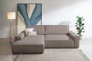 Home affaire Ecksofa »NEU: SHERWOOD XXL 284, Big-Sofa L-Form, tiefe Sitzfläche 95 cm, Cord«, Recamiere rechts/links, als Schlafsofa stellbar, Cord u. Leinenoptik