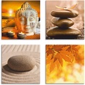 Artland Leinwandbild »Buddha-Statue Zen Garten Massagesteine«
