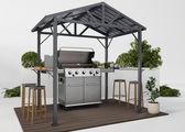 KONIFERA, KONIFERA Grillpavillon »Lissabon«, BxT: 244x153 cm, mit verzinktem Stahldach und Stahlgestell