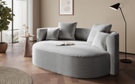 LeGer Home by Lena Gercke 2,5-Sitzer »ISALIE, rundes Loungesofa, mit Kissen, perfekt gepolstert«, moderne Stoffe, mit 4 Zierkissen, extra grosse Sitzfläche