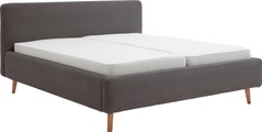 Novel - Bett MATTIS_8096 - grau - Textil - 180x200