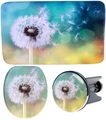 Sanilo Badaccessoires-Sets »Pusteblume«, (Komplett-Set, 3 tlg.), bestehend aus WC-Sitz, Badteppich und Waschbeckenstöpsel