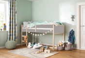 Lüttenhütt Hochbett »Janne«, aus schönem massivem Kiefernholz, Einzelbett, inklusive praktischer massiver Holzleiter, in verschiedenen Farbvarianten erhältlich, Liegefläche 90x200 cm