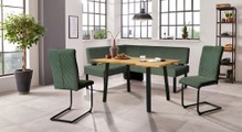 Home affaire Eckbankgruppe »Oliver«, (Set, 4 tlg.), Eckbank mit Wellenunterfederung im Sitz, Tisch Massiv Eiche