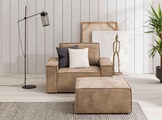 HOME AFFAIRE, Home affaire Sessel »SHERWOOD«, Loveseat und Hocker im Set, passend zur Polster-Serie SHERWOOD