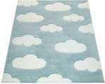 Paco Home Kinderteppich »Cosmo 342«, rechteckig, 12 mm Höhe, 3D-Design, niedliches Wolken Motiv, Pastell-Farben, Kinderzimmer