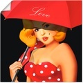 Artland Wandbild »Pin-Up Girl unter rotem Regenschirm«