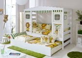 Ticaa Kinderbett in Hausoptik »Lio« aus massiver Kiefer, mit Bettschubkasten »Marianne«