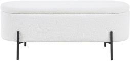 Hocker Blestix Bouclé Stoff Metall weiss