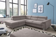 COTTA Ecksofa »Komaris«, inklusive Kopf- bzw. Rückenverstellung, wahlweise Bettfunktion, Bettkasten und RGB-LED-Beleuchtung