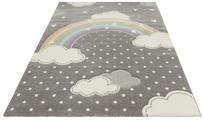 Lüttenhütt Kinderteppich »Regenbogen«, rechteckig, 13 mm Höhe, Hoch-Tief-Struktur, Pastell-Farben, Kinderzimmer
