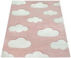 Paco Home Kinderteppich »Cosmo 342«, rechteckig, 12 mm Höhe, 3D-Design, niedliches Wolken Motiv, Pastell-Farben, Kinderzimmer