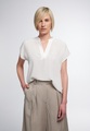 Eterna, KURZARM BLUSE 1863 BY ETERNA - PREMIUM SEIDE WEISS UNIFARBEN
