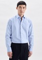Business Hemd Regular Fit Langarm Uni Herren Blau 45
