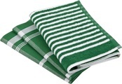 ROSS Geschirrtuch »Exclusiv«, (Set, 3 tlg.), 1x Küchen-Frottiertuch 50x50 cm mit Streifen und 2 Geschirrtücher 50x70 cm mit Karodesign