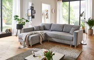 INOSIGN Ecksofa »Anela«, inklusive Bettfunktion, praktischem Bettkasten, loser Zier- und Rückenkissen