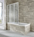 welltime Badewannenaufsatz »Nassau«, (3 tlg.), Badewannenfaltwand, Spritzschutzwand für Badewanne, Glaswand bestehend aus 3 Elementen, Duschwand gerahmt