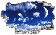 Wall-Art, Wall-Art Wandtattoo »Wolken Sticker 3D Mond Himmel«