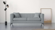 Places of Style 3-Sitzer »MATTHEW B/T/H: 201/86/74 cm«, feine Steppung im Rückenbereich, lose Sitzkissen, incl. Zierkissen