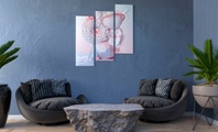 Conni Oberkircher´s Bild mit Uhr »rosa weisse Illusion«, modern, abstrakt, Luxus, pastell, Design, Hochzeit, Geschenk, Deko, einrichten