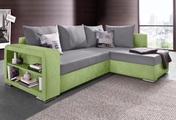 COLLECTION AB Ecksofa, mit Bettfunktion, Bettkasten und Regalarmteil, Ottomane links oder rechts montierbar, wahlweise mit Federkern, frei im Raum stellbar