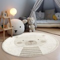 Carpet City Kinderteppich »MARA710«, rund, Kinderzimmer Teppich Tiere Beige Spielzimmer
