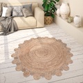 Paco Home Teppich »Viborg 592«, rund, 9 mm Höhe, handgewebt, 100% Jute, Wohnzimmer