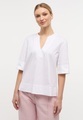 KURZARM BLUSE 1863 BY ETERNA - PREMIUM POPELINE WEISS UNIFARBEN