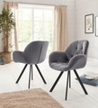 Premium collection by Home affaire Armlehnstuhl »Elli«, (Set), 2 St., Samtstoff, Bezug in Samtstoff, schwarzes Metallgestell
