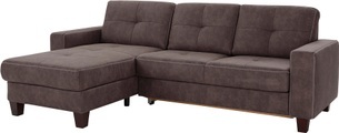 Places of Style Ecksofa »Casoria«, Recamiere wahlweise mit elektrischer Relaxfunktion, 2-Sitzer-Element optional mit Vorziehsitz und Bettkasten, Bezug mit Kreuznaht, inkl. Federkern-Polsterung