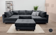 Home affaire Wohnlandschaft Toni, inklusive Hocker und Rückenkissen