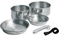 Trekking-Geschirrset, Alu, 5-teilig, Topf-Set