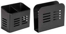 WENKO Besteckkorb »Baco«, (Set, 2 tlg.), Serviettenhalter, pulverbeschichtetes Metall