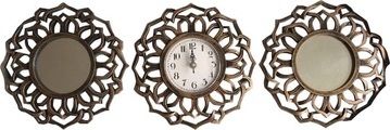Myflair Möbel & Accessoires Spiegel, (Set, 3 St.), 2xSpiegel + 1xWanduhr