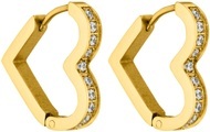 Purelei Paar Creolen »Schmuck Geschenk Glitter Heart Herz Ohrringe, 2203«, mit Zirkonia (synth.)