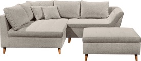 ED EXCITING DESIGN, ED EXCITING DESIGN Ecksofa »Split L-Form«, (Set, Ecksofa mit Hocker), frei im Raum stellbar, inkl. 7 Kissen