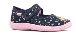 Richter Hausschuh, Klettschuh, Kindergarten Schuh mit süssem Print