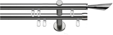 Gardinenstange 1- oder 2-läufig im Fixmass ø 20 mm, indeko, »Siena«, mit Innenlauf