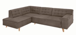 TOM TAILOR Ecksofa »NORDIC CHIC«, mit Ottomane, wahlweise mit Sitzvorzug, Füsse Buche natur