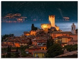 Artland Glasbild »Über den Dächern von Malcesine«