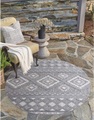 Carpet City Teppich »Santorini«, rund, 5 mm Höhe, 3D-Effekt, für Wohnzimmer, Flur, Küche, Wintergarten, Balkon, Wetterfest & UV-beständig