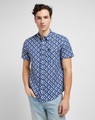 Hemden Kurzarm Leesure Shirt Unisex Blau XL