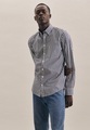 seidensticker Businesshemd »Slim«, Slim Langarm Button-Down-Kragen Karo