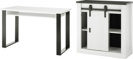 Home affaire Schrank-Set »SHERWOOD«, (2 St.), Büromöbel Set mit Scheunentorbeschlag aus Metall, Breite ca. 220 cm