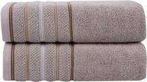 Home affaire Handtuch Set »Safien mit Streifenbordüre«, Set, 2 tlg., Frottier, Handtuch oder Badetuch Set, Premium 550gr/m², Bio-Baumwolle