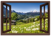 Artland Wandbild »Fensterblick Bayerischen Alpen«