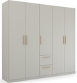 rauch Drehtürenschrank »Skandi by Quadra Spin«, im Landhaus-Stil mit Massivholzgriffen aus Wildeiche, mit Schubladen