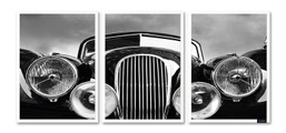 Bruno Banani Bild mit Rahmen »Oldtimer - Gerahmter Digitaldruck - Wandbild«, (1 St., 3er-Set), 3x 30x40 cm - Holzrahmen - Dekoration - Weisser Rahmen - Triptychon