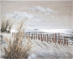 Gilde, GILDE Leinwandbild »Gemälde Dünen-Zauber«, Landschaft-Strand, (1 St.), handbemaltes Bild, 100x80 cm, Motiv Strandlandschaft, maritim, Wohnzimmer